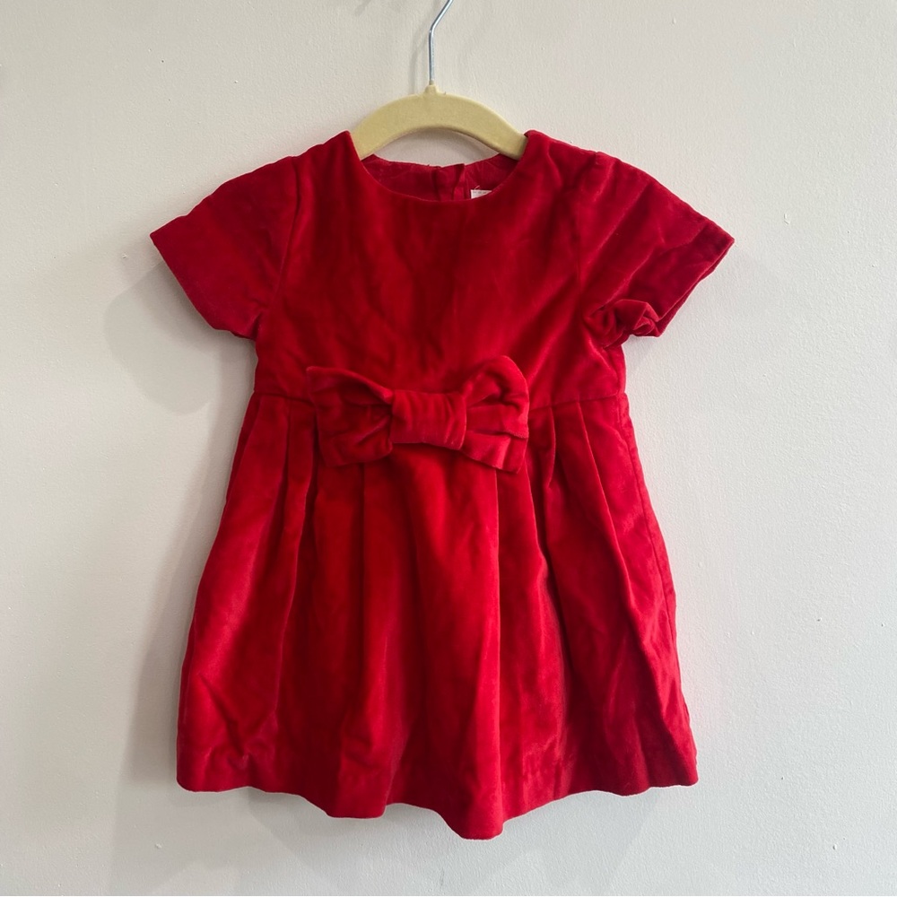 Jacadi Girls 12M Red Velvet Dress